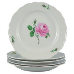 Meissen, Germany, Six Dinner Plates hand painted with Floral Motifs