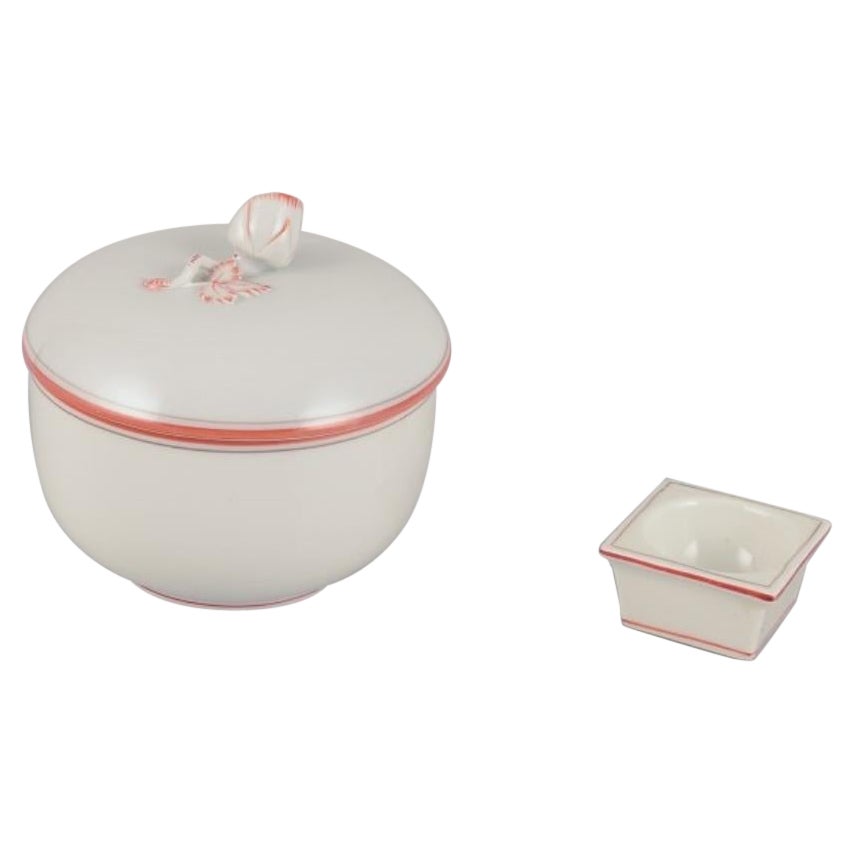 Meissen, Allemagne. Sucrier et salière en porcelaine. en vente