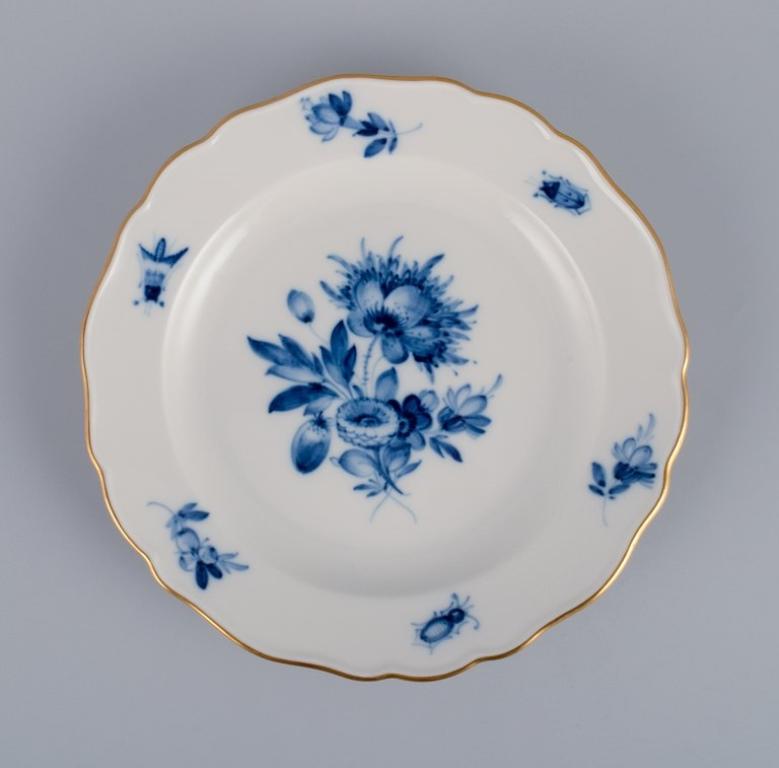 Meissen, Germany, Tea Set for Six, Hand Painted in Blue with Flowers and Insects 1