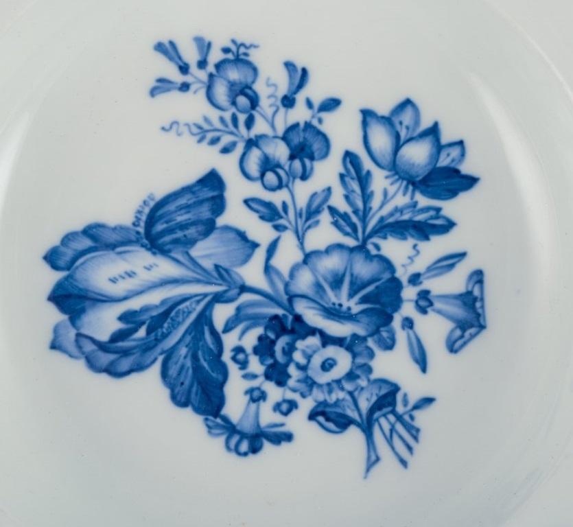 Hand-Painted Meissen, Germany, three large deep plates, painted with flowers and insects For Sale