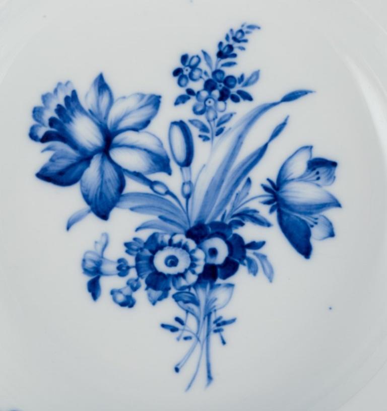 19th Century Meissen, Germany, three large deep plates, painted with flowers and insects For Sale