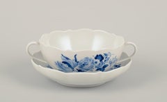 Meissen, Germany. Three pairs of bouillon cups with saucers.