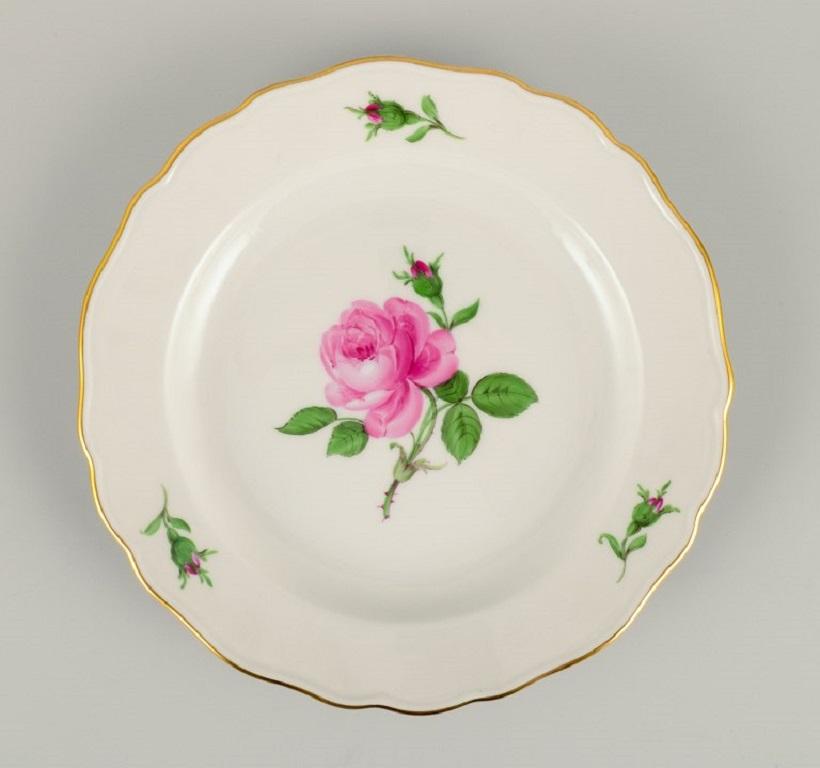 Meissen, Germany, three plates hand painted with flowers and gold decoration.
circa 1900.
Third factory quality.
In perfect condition.
Dimensions: D 18.2 cm.


