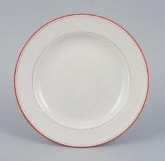 Meissen, Germany, Three Porcelain Plates with Orange-Red Decoration