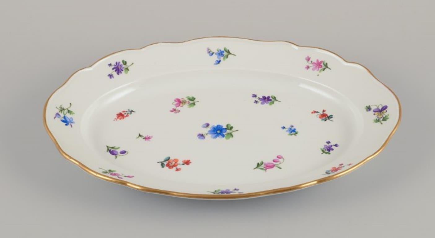 Dipinto a mano Meissen, Germania. Due piatti da portata ovali in porcellana. Ca. 1900 in vendita