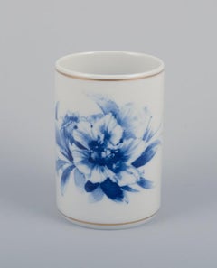 Meissen, Germany. Two vases. Hand-decorated with blue floral motifs