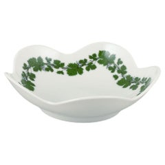 Vintage Meissen, Germany. Vine-Leaf Pattern. Porcelain bowl, dated 1992.