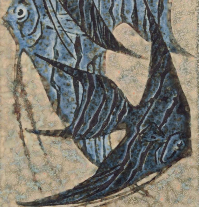 Meissen, Germany. Wall plaque in ceramics. Featuring a fish motif. In Excellent Condition For Sale In Copenhagen, DK