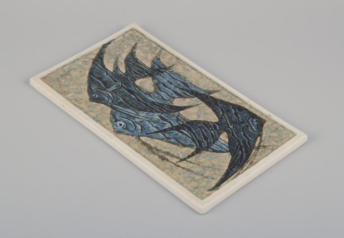 Meissen, Germany. Wall plaque in ceramics. Featuring a fish motif. For Sale 1
