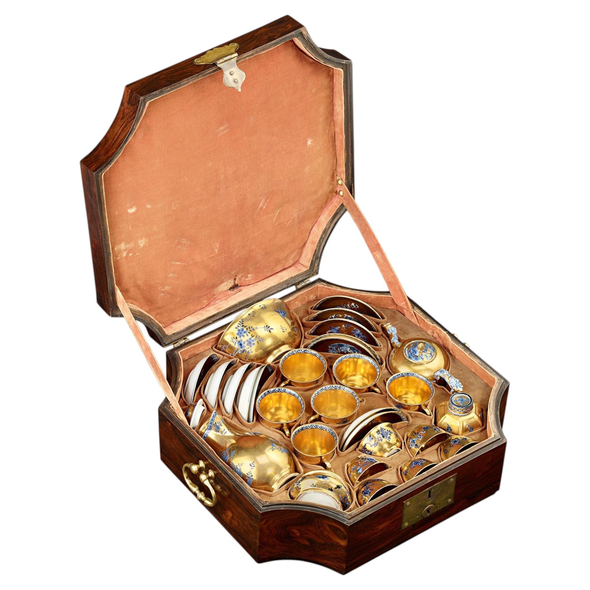 Meissen Gilt Traveling Tea Service For Sale