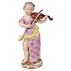 Meissen Girl Playing Harp (Girl Orchestra Series)