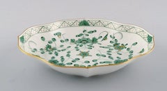 Meissen Green Indian Bowl in Hand Painted Porcelain with Green Floral Motifs