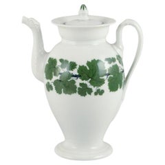 Vintage Meissen Green Ivy Vine, coffee pot in porcelain. Approx.  1930s. 
