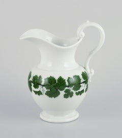 Meissen Green Ivy Vine. Large sugar bowl and large creamer in porcelain.
