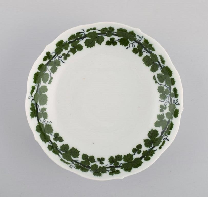 Porcelain Meissen Green Ivy Vine Leaf Coffee Service for Three People, 1940's For Sale