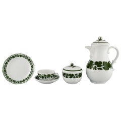 Meissen Green Ivy Vine Leaf Egoist Coffee Service in Hand-Painted Porcelain