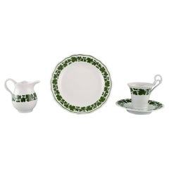 Vintage Meissen Green Ivy Vine Leaf Egoist Coffee Service in Hand-Painted Porcelain