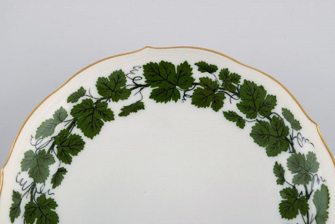 German Meissen Green Ivy Vine Leaf Mocha and Tea Cup in Hand-Painted Porcelain For Sale