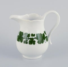 Meissen Green Ivy Vine, sugar bowl and creamer in porcelain.