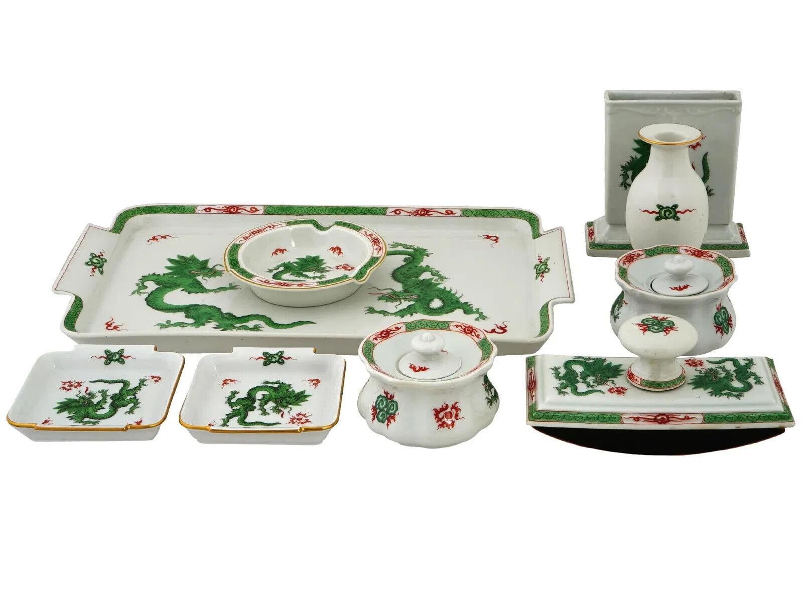 Meissen Green Ming Dragon Porcelain Writing Set For Sale 8