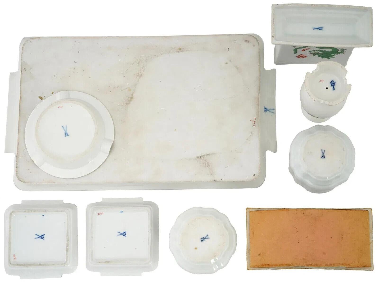 Meissen Green Ming Dragon Porcelain Writing Set For Sale 1