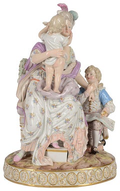 Meissen group 'A good mother' 19th Century