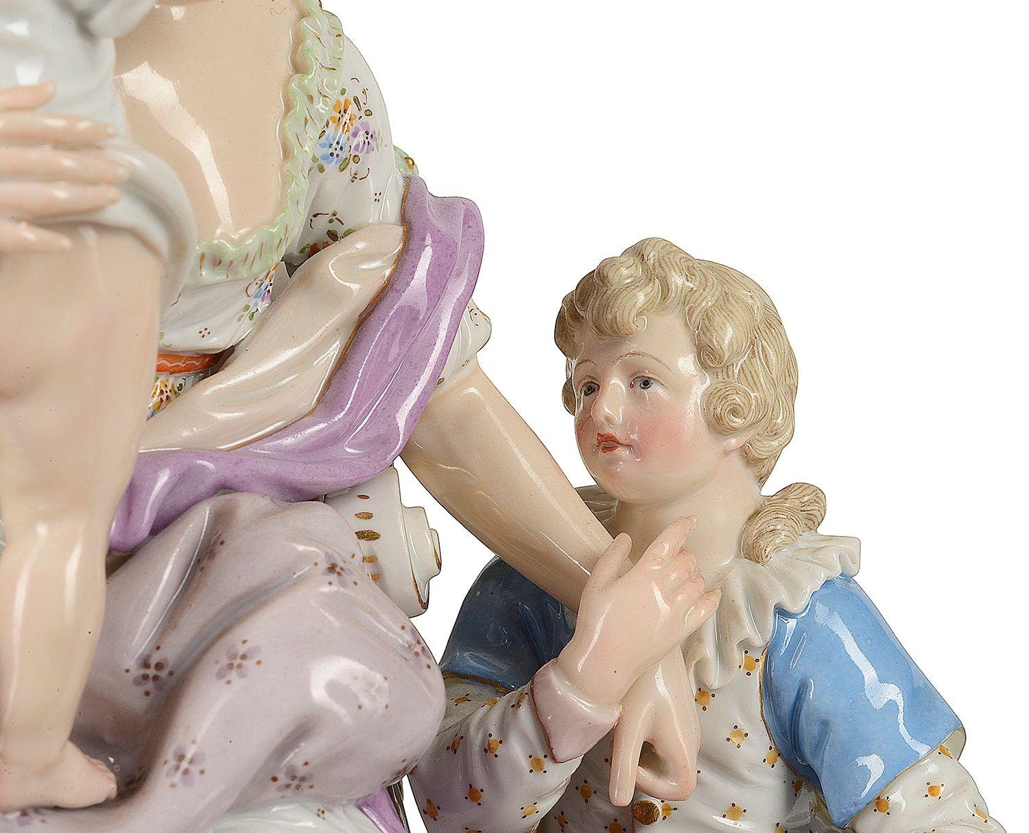 Meissen group 'A good mother' 19th Century For Sale 1