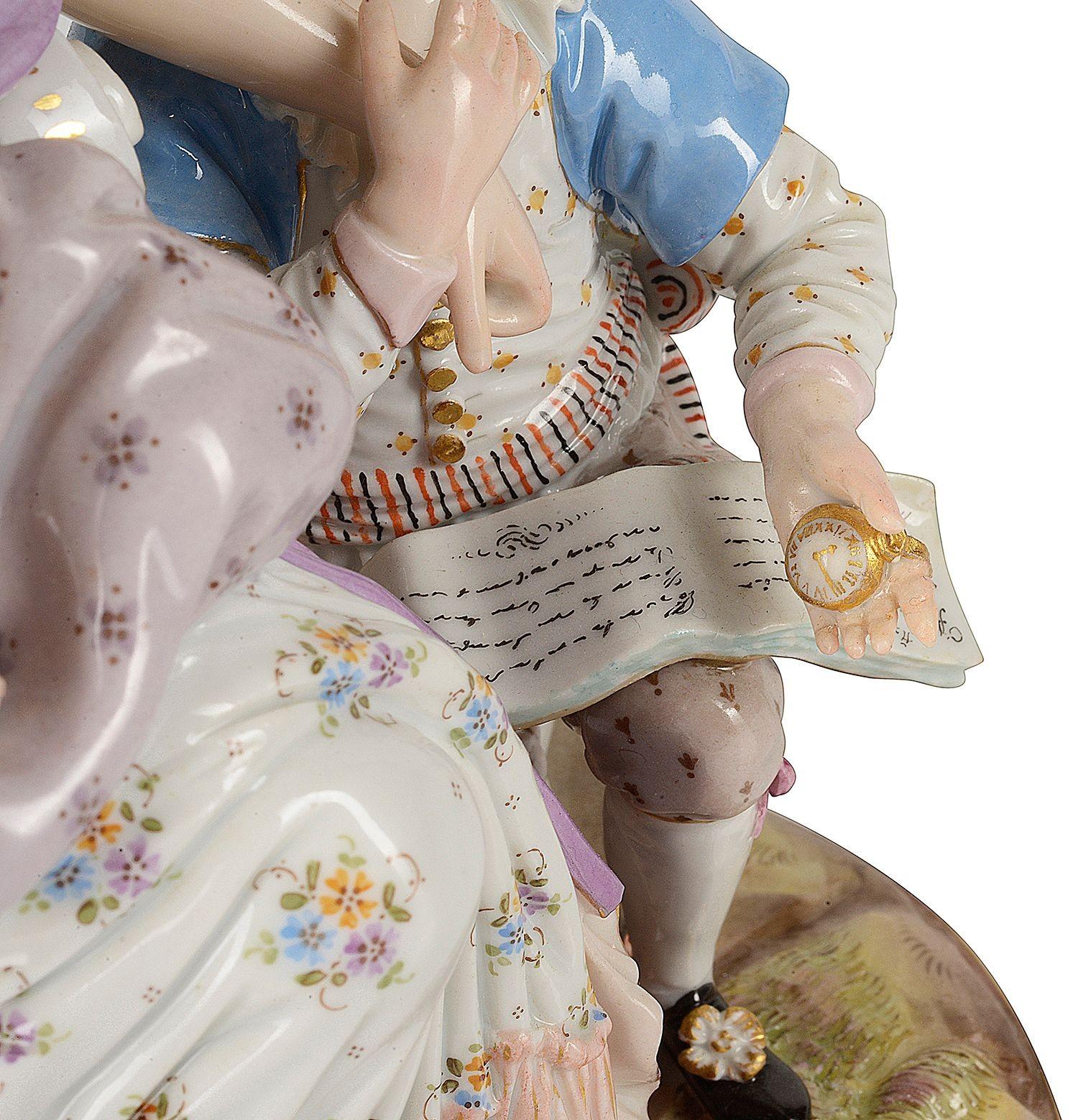 Meissen group 'A good mother' 19th Century For Sale 3