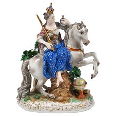 Antique Meissen Group Allegory 'Europe', By J.J. Kaendler, Germany Around 1860