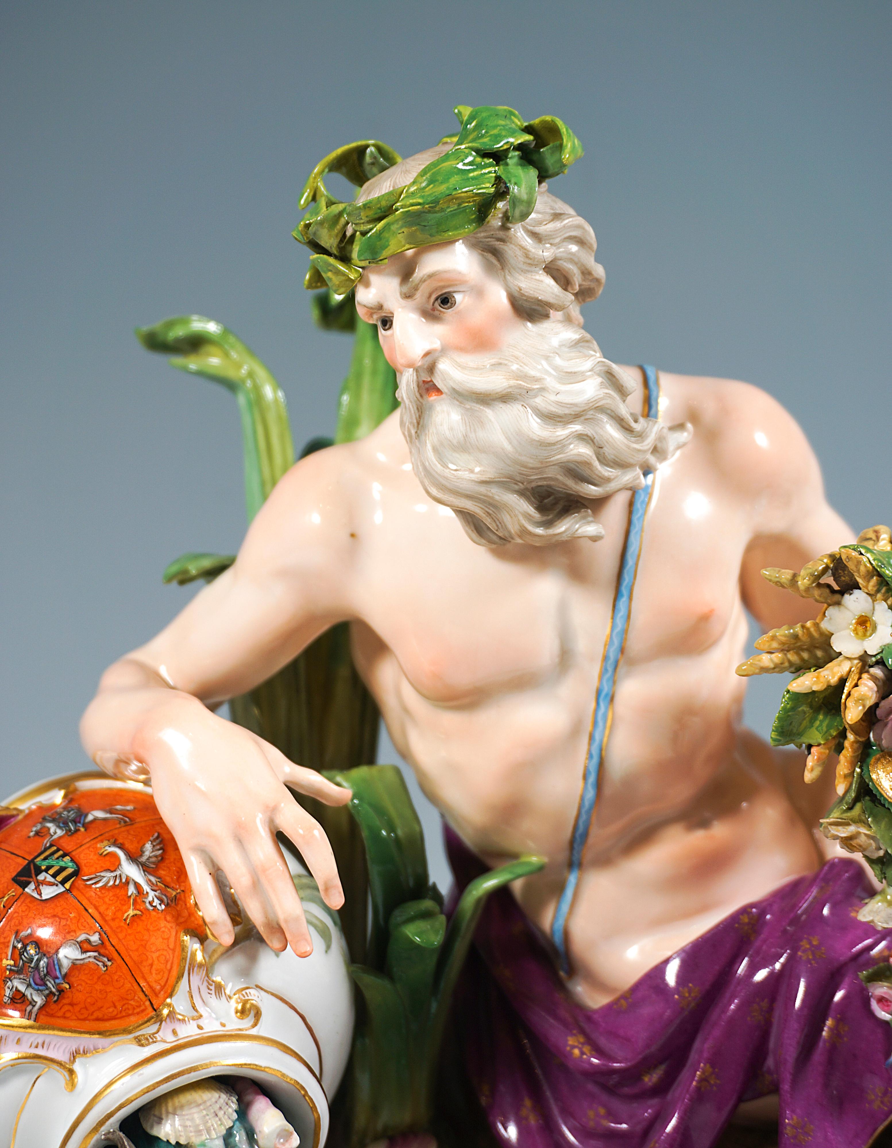 Meissen Group 'Allegory Of The Volga' for Catherine II of Russia, Kaendler, 1850 For Sale 3