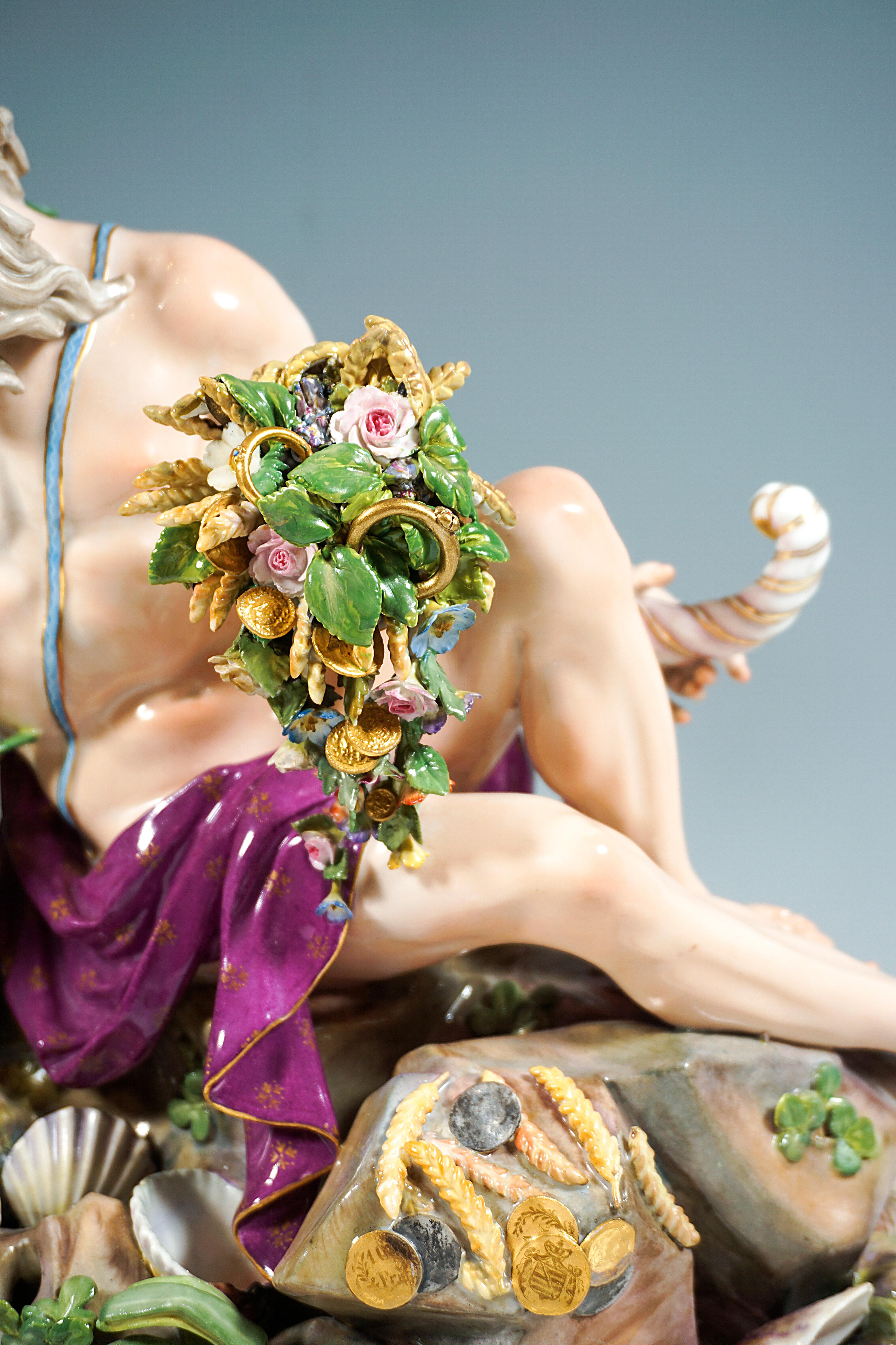 Meissen Group 'Allegory Of The Volga' for Catherine II of Russia, Kaendler, 1850 For Sale 5