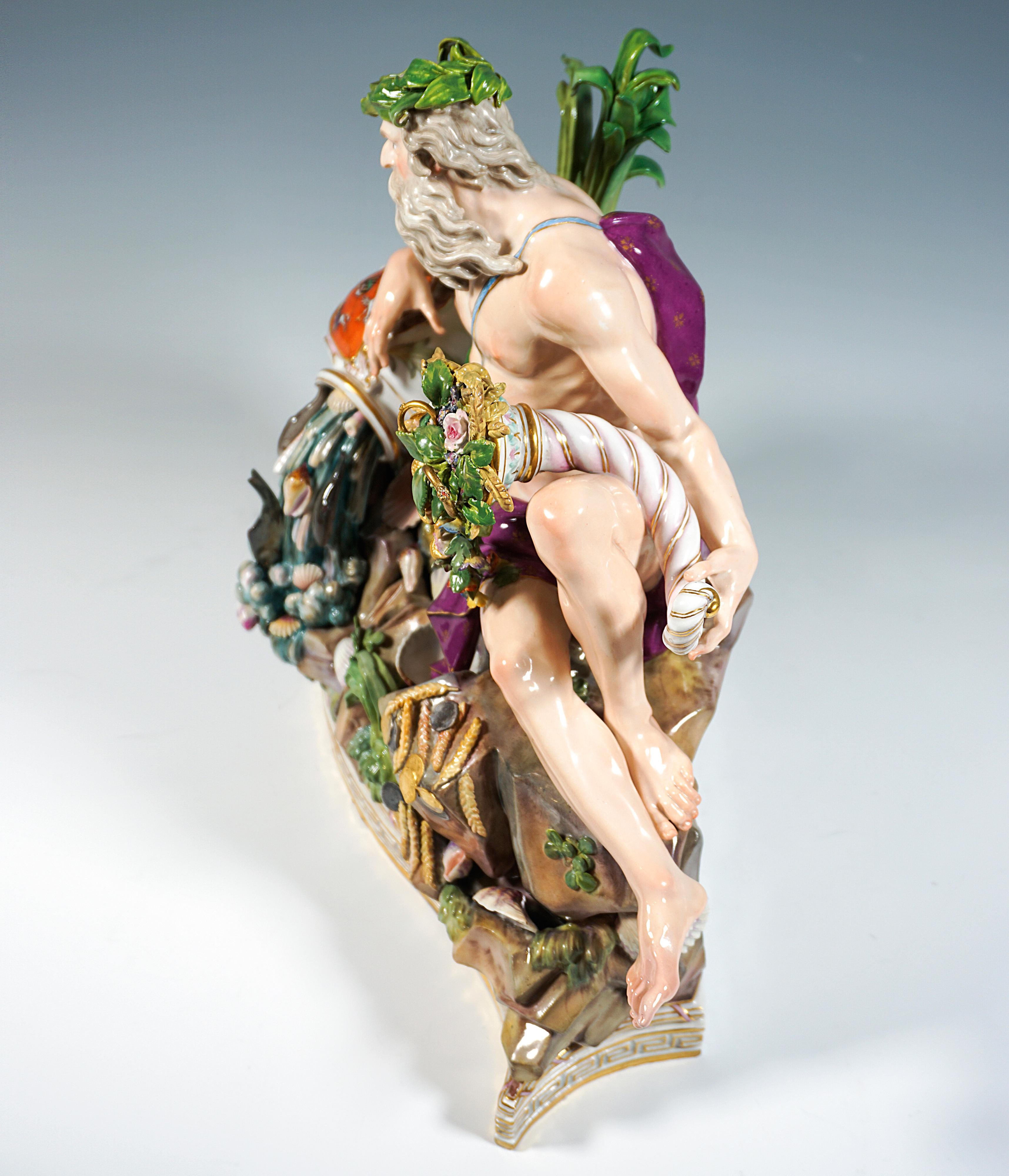 Meissen Group 'Allegory Of The Volga' for Catherine II of Russia, Kaendler, 1850 In Good Condition For Sale In Vienna, AT