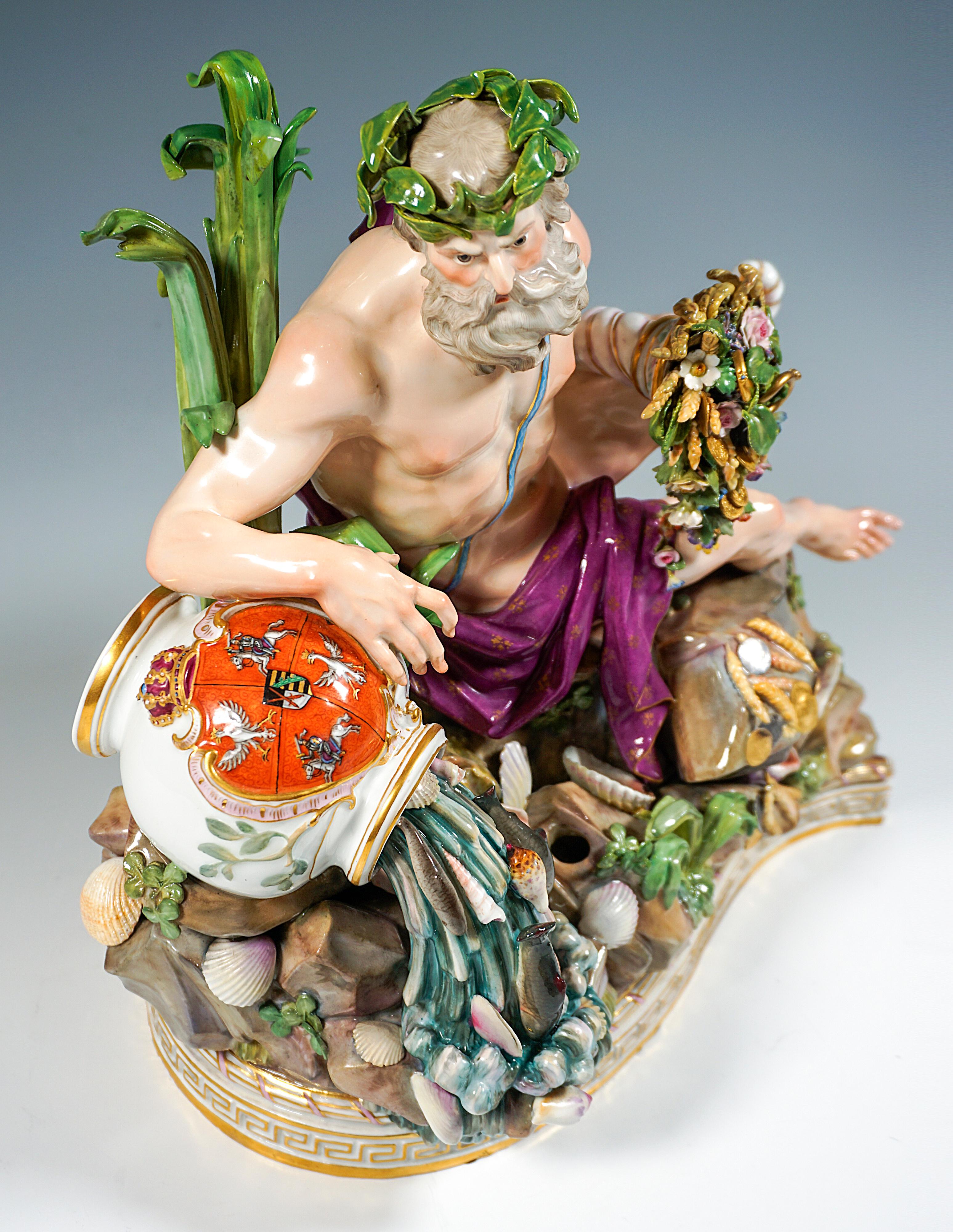 Meissen Group 'Allegory Of The Volga' for Catherine II of Russia, Kaendler, 1850 For Sale 1