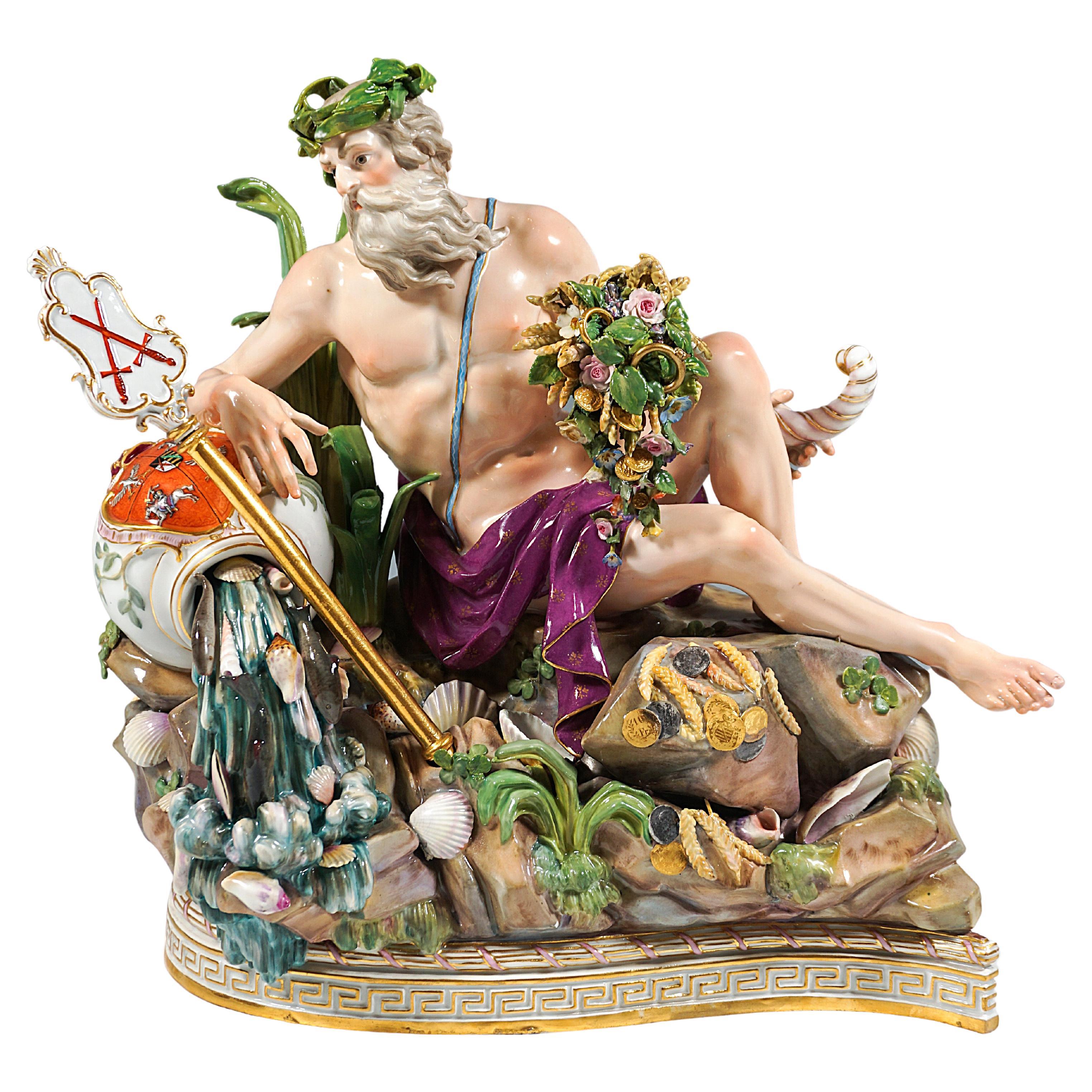 Meissen Group 'Allegory Of The Volga' for Catherine II of Russia, Kaendler, 1850 For Sale