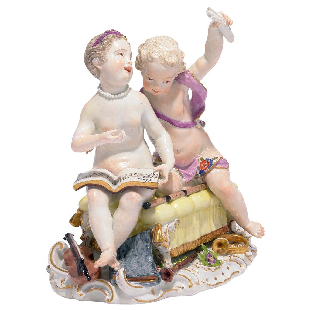 Meissen Group by Kaendler, Musical Children, circa 1755 For Sale