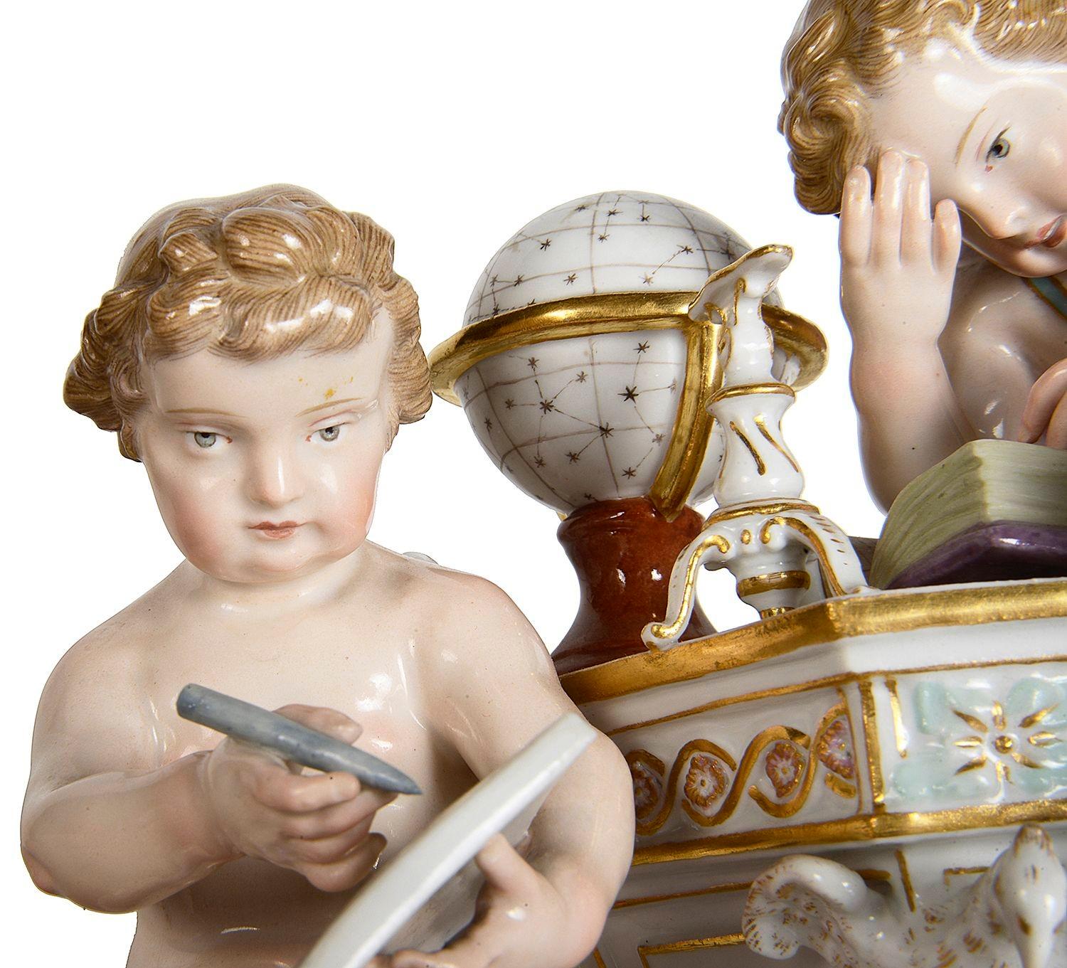 Meissen group depicting Astronomy, 19th Century. For Sale 3