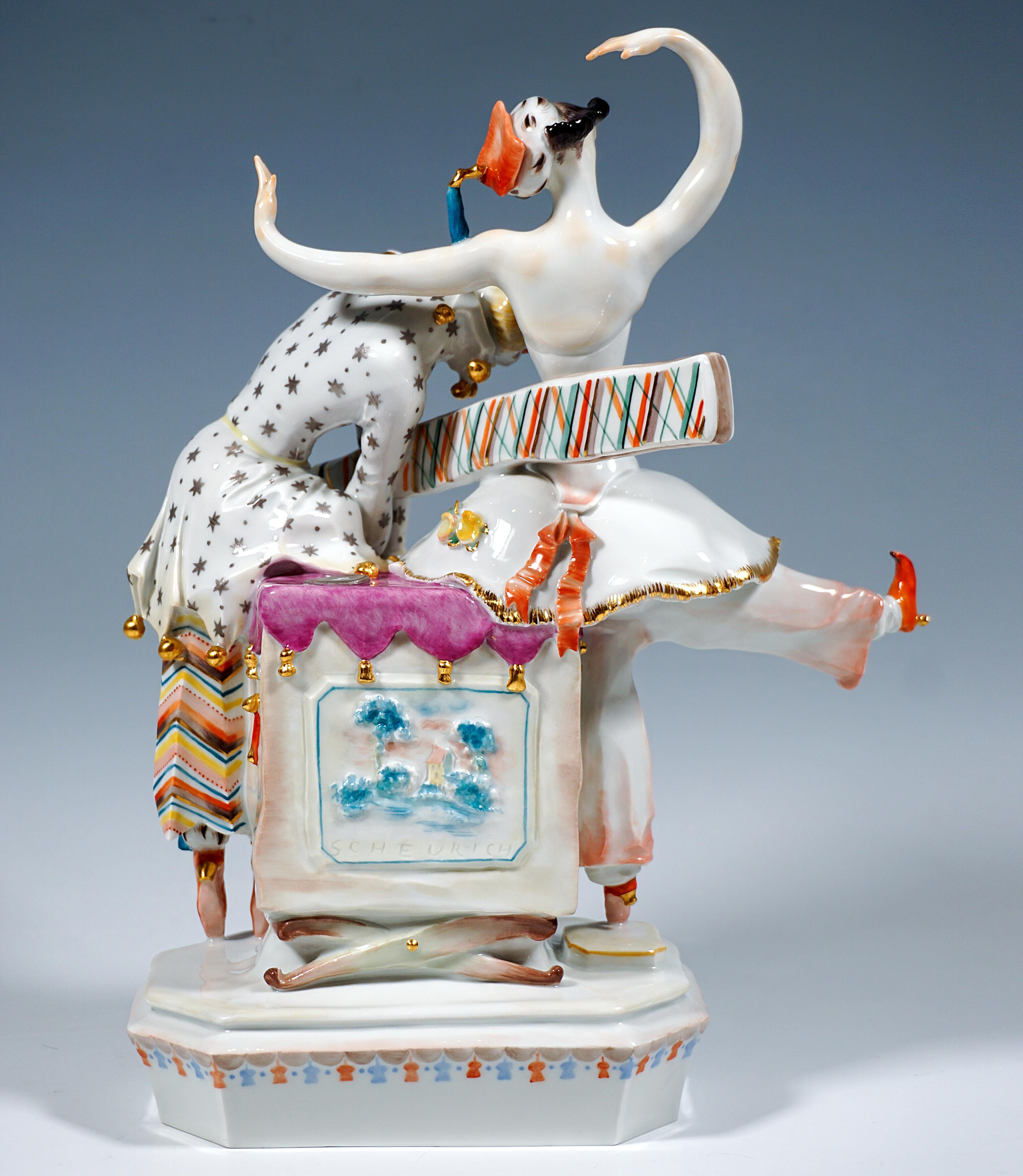 Other Meissen Group Russian Ballet 'Petrushka & Ballerina', by Paul Scheurich, 20th