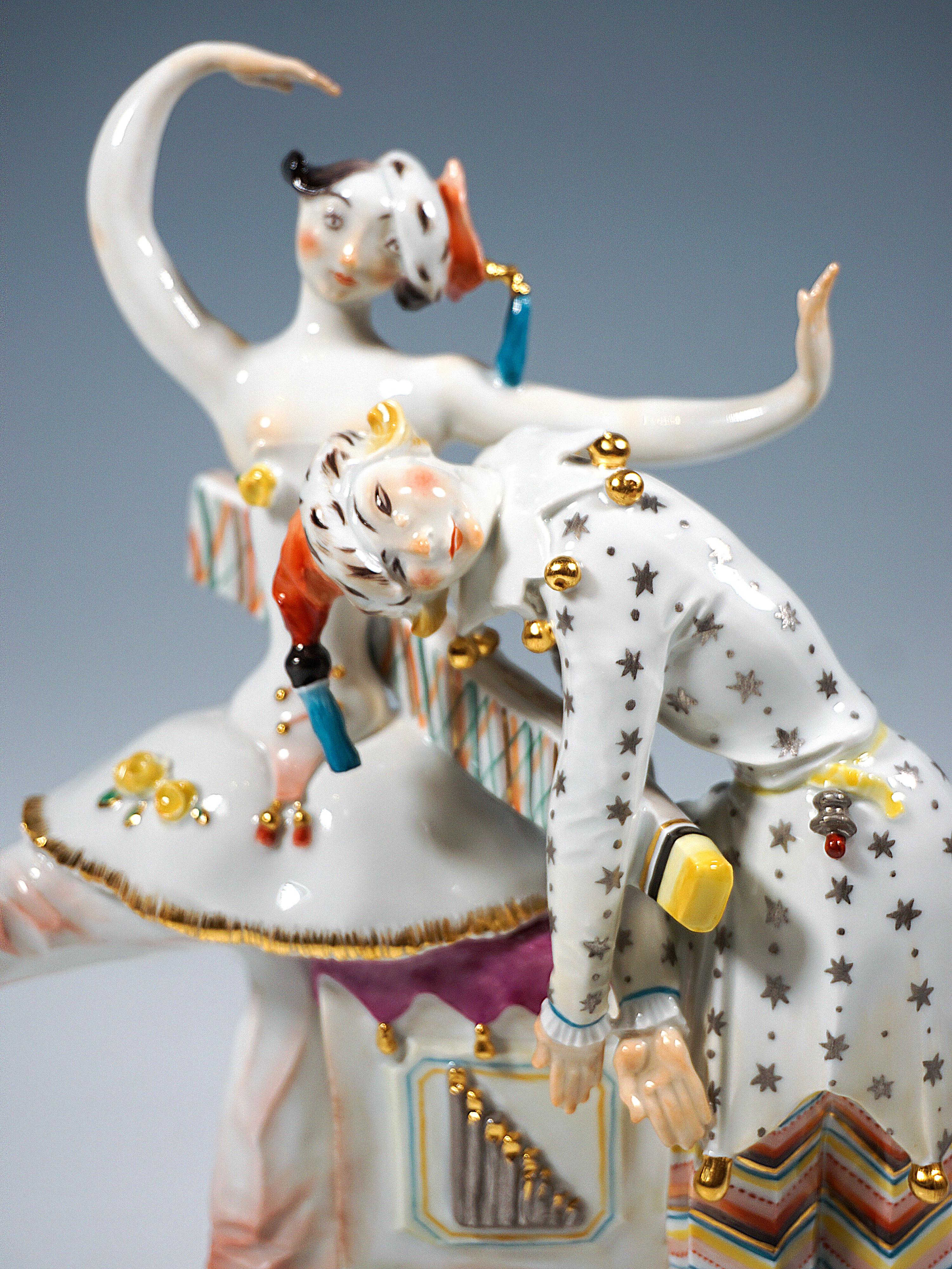 Meissen Group Russian Ballet 'Petrushka & Ballerina', by Paul Scheurich, 20th In Good Condition In Vienna, AT