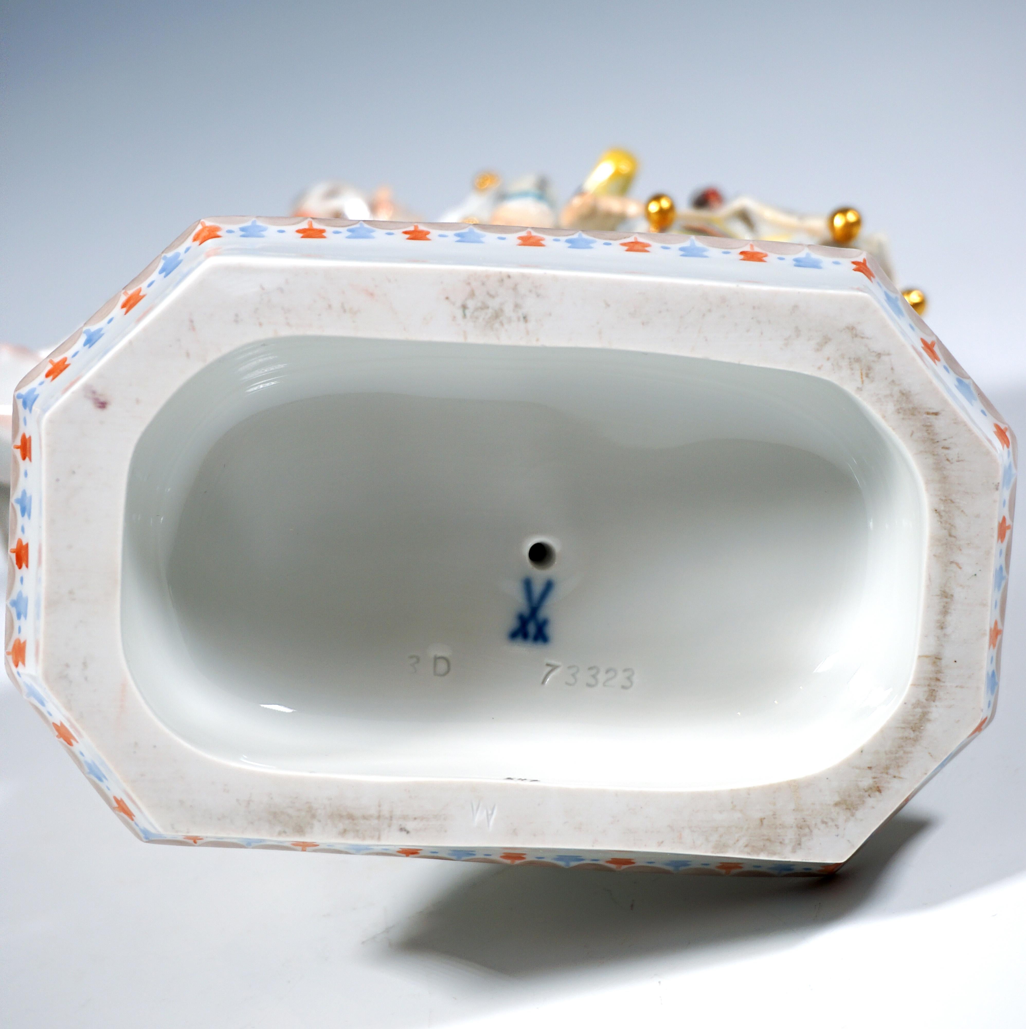 Porcelain Meissen Group Russian Ballet 'Petrushka & Ballerina', by Paul Scheurich, 20th