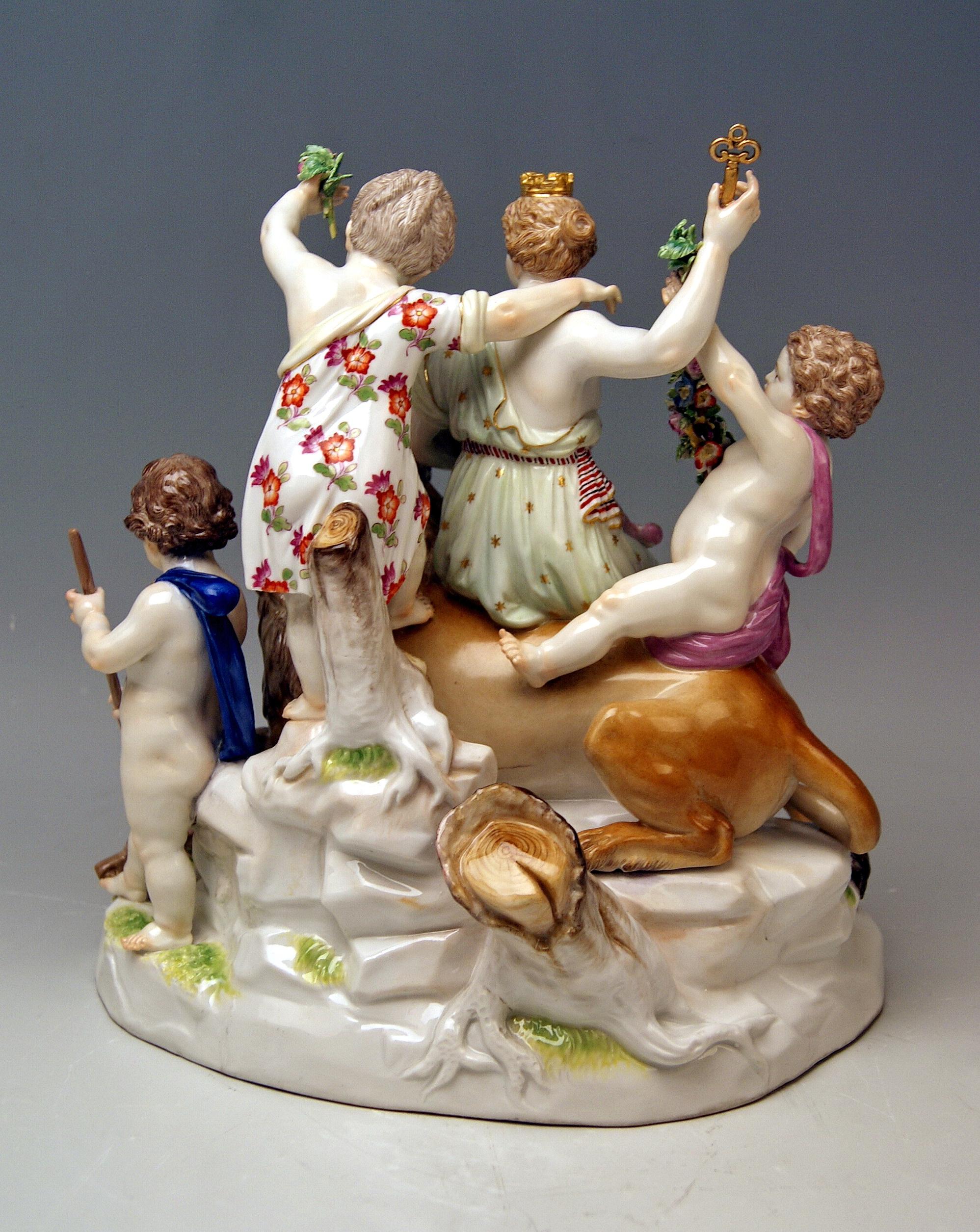 German Meissen Group Six Figurines Allegory of Earth by Acier Model D 83
