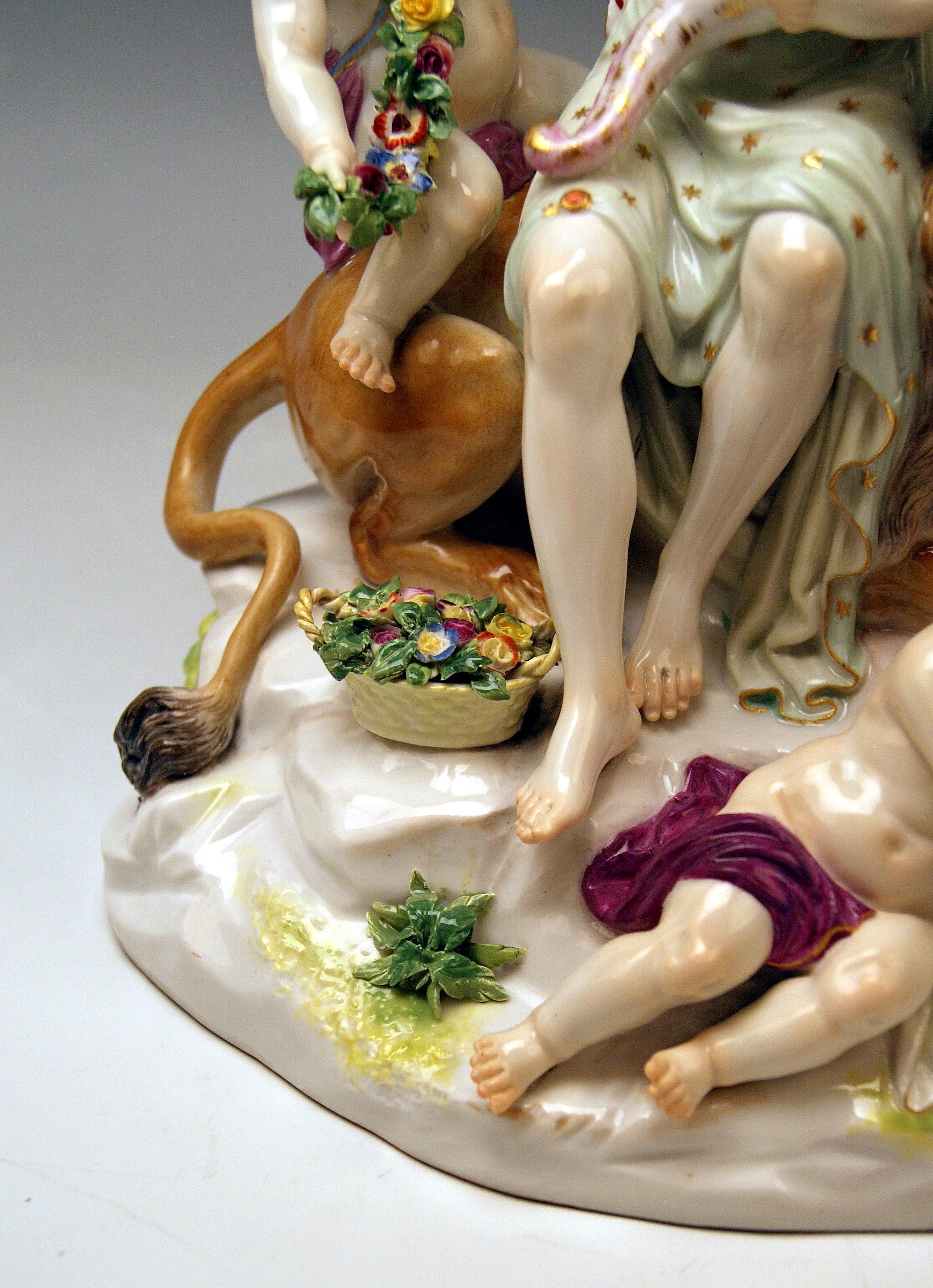 Late 19th Century Meissen Group Six Figurines Allegory of Earth by Acier Model D 83