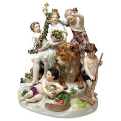 Meissen Group Six Figurines Allegory of Earth by Acier Model D 83