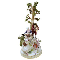 Meissen Gruppe Sechs Figuren Gärtner Musikanten:: Acier Modell D 96:: um 1870