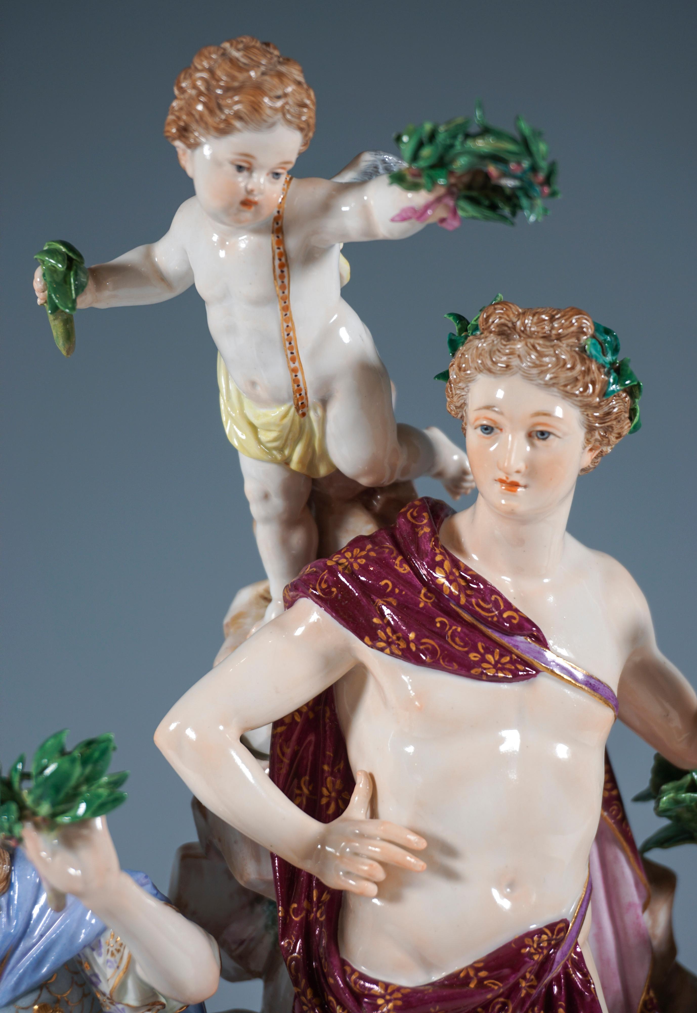 19th Century Meissen Group 'Triumph Of Apollo Over Python' for Catherine II of Russia, c 1860 For Sale