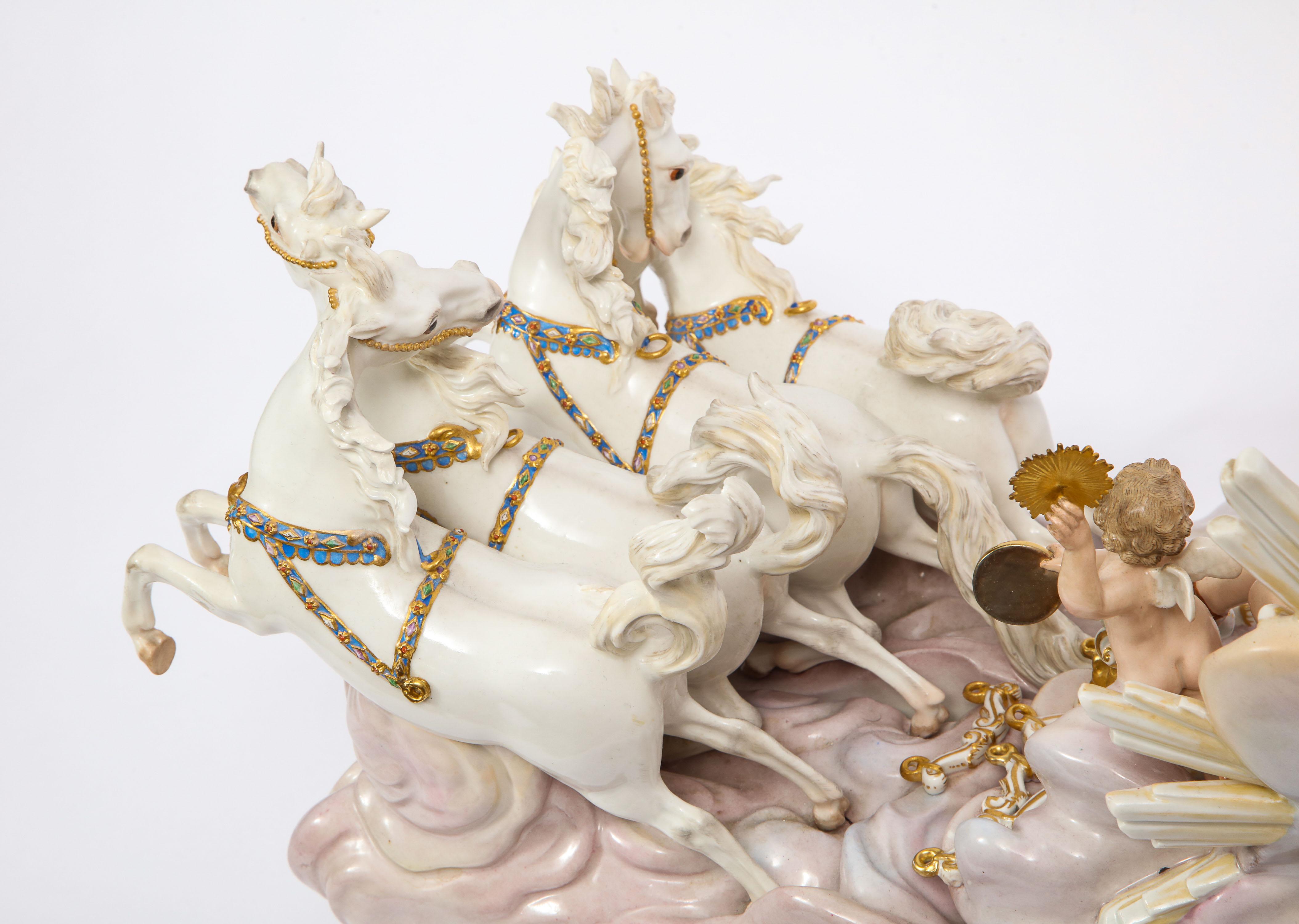 Late 19th Century Meissen Grouping of Apollo's Sun Chariot with Sun Putti for Catherine the Great For Sale