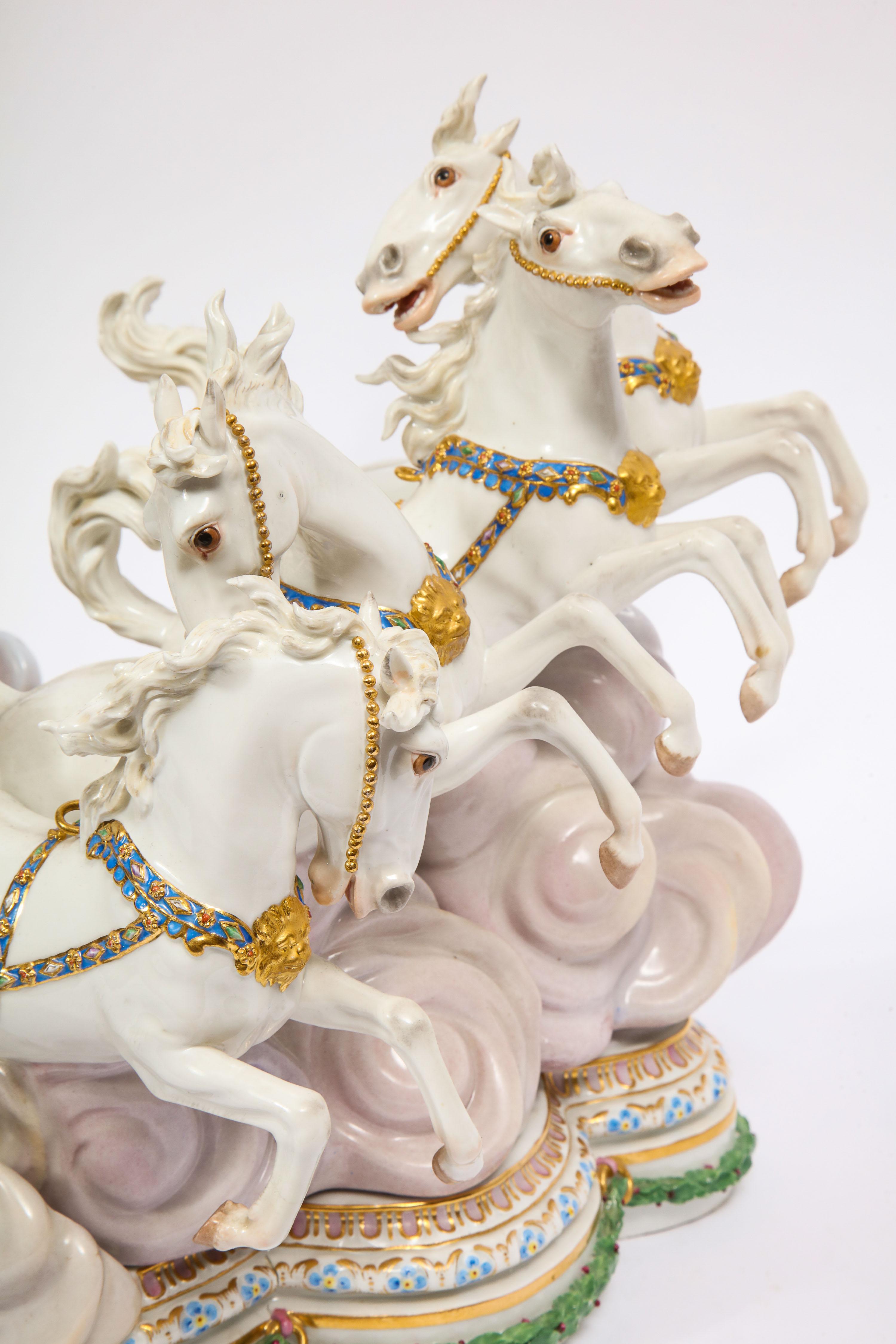 Porcelain Meissen Grouping of Apollo's Sun Chariot with Sun Putti for Catherine the Great For Sale