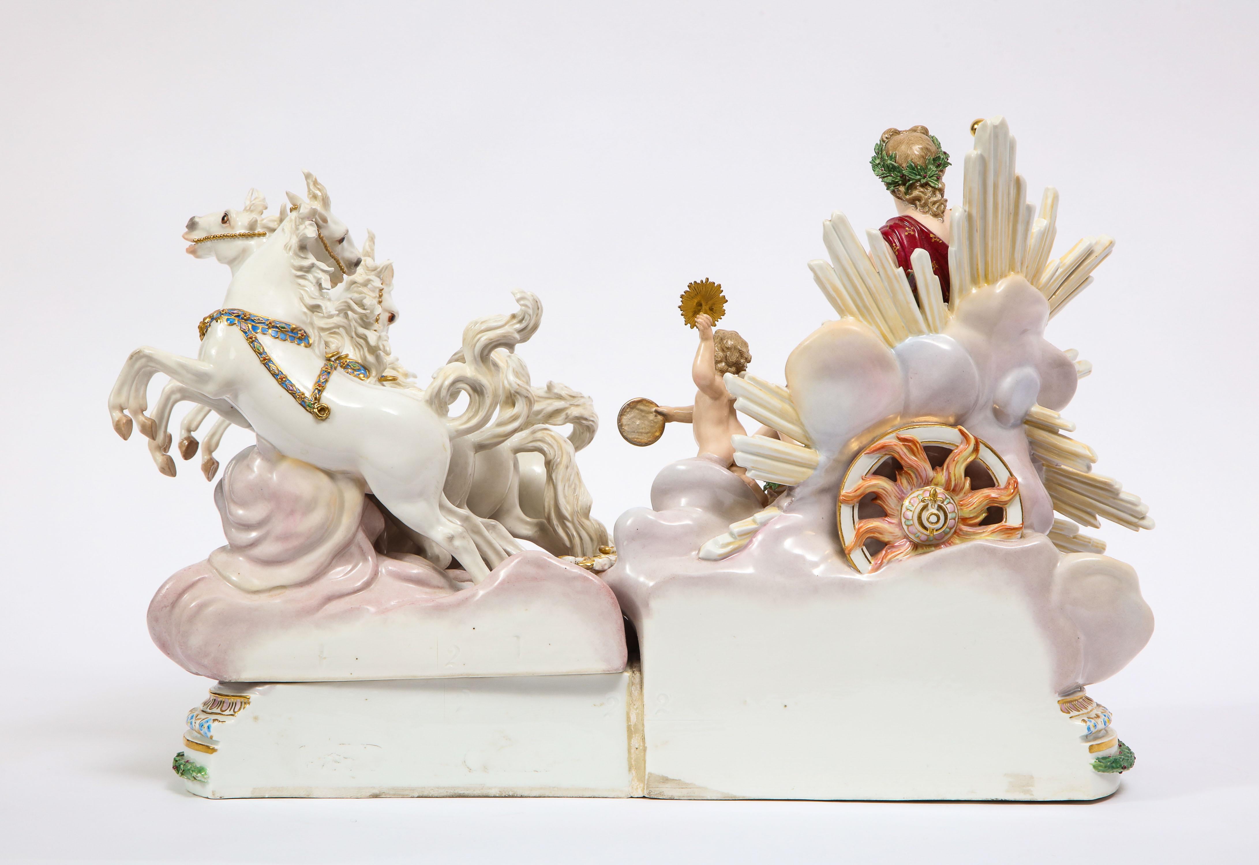 Baroque Meissen Grouping of Apollo's Sun Chariot with Sun Putti for Catherine the Great For Sale