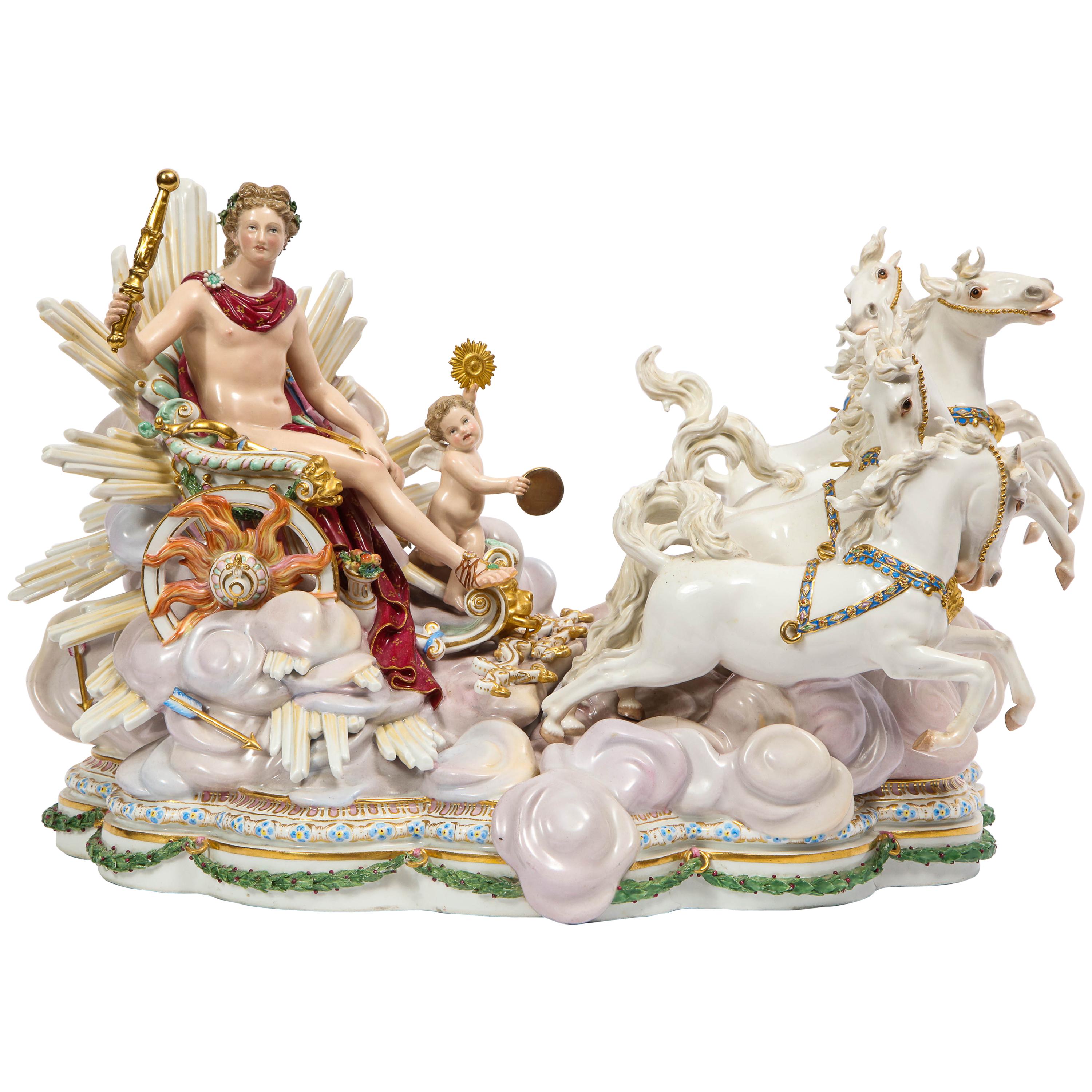Meissen Grouping of Apollo's Sun Chariot with Sun Putti for Catherine the Great For Sale