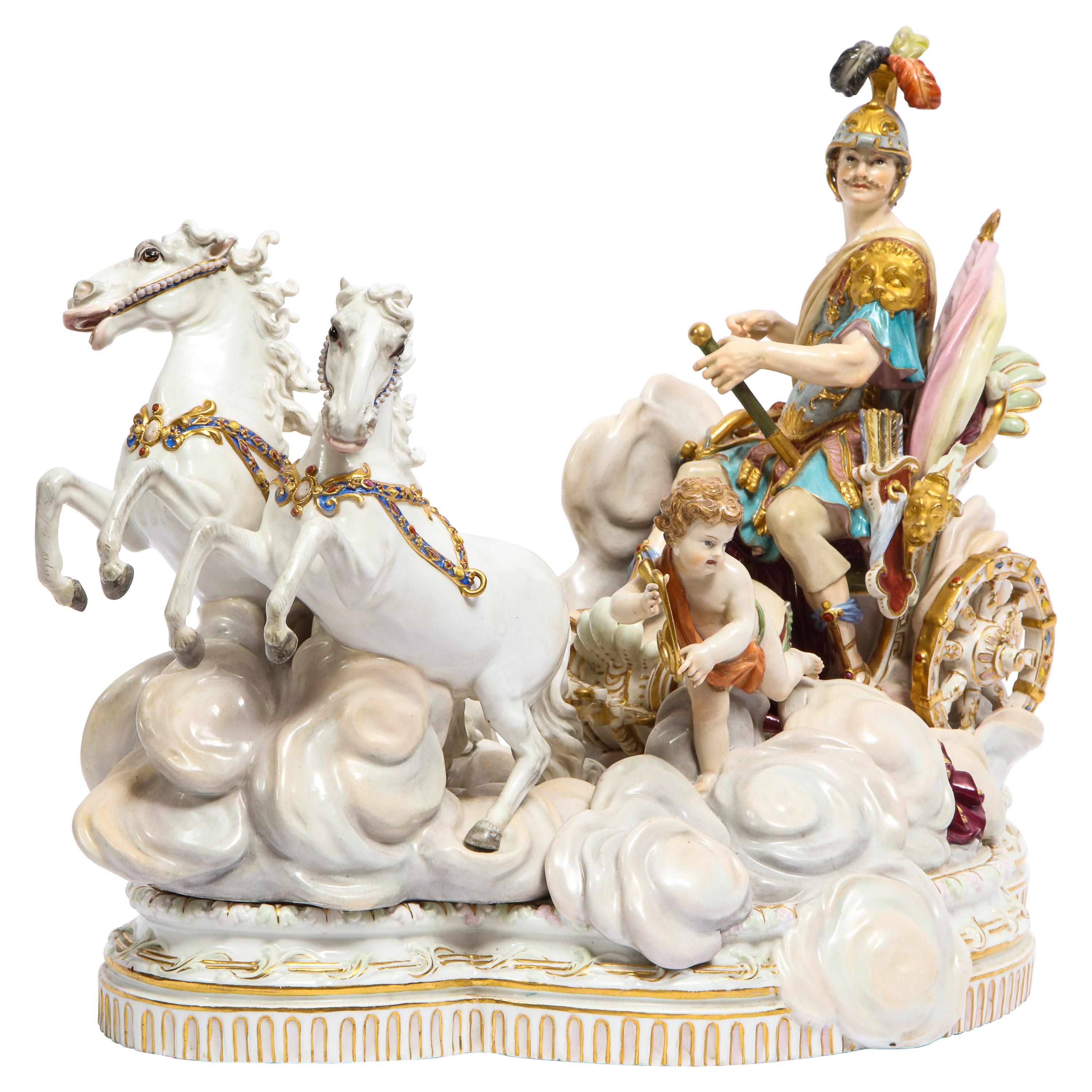 Meissen Grouping of Mars's War Chariot with War Putti for Catherine the Great