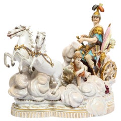 Antique Meissen Grouping of Mars's War Chariot with War Putti for Catherine the Great